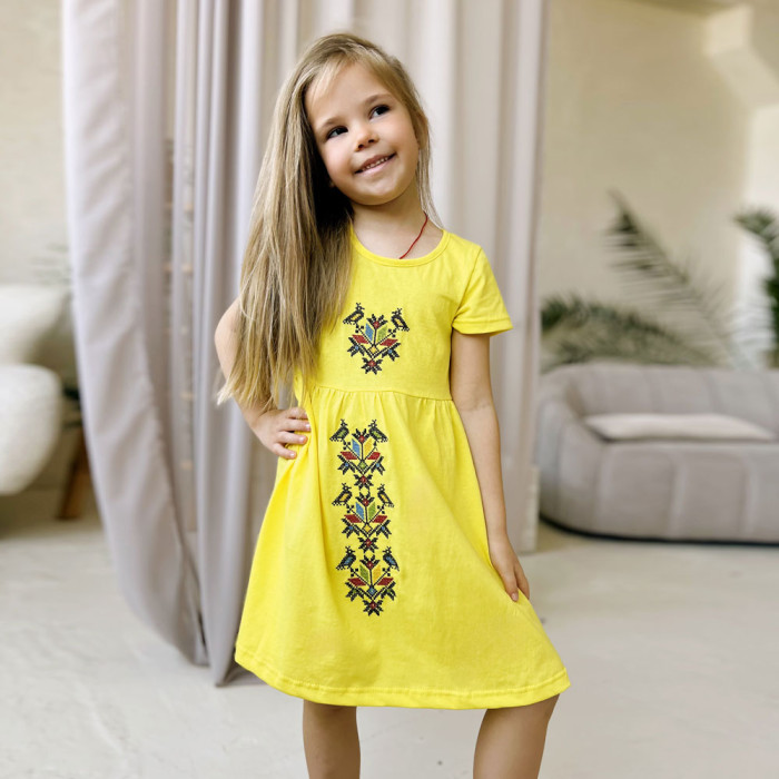 Сукня-вишиванка для дівчинки "Мозаїка" 4215-1 (кулір)