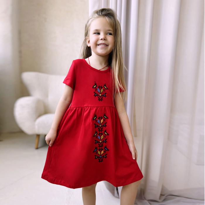 Сукня-вишиванка для дівчинки "Мозаїка" 4215-1 (кулір)