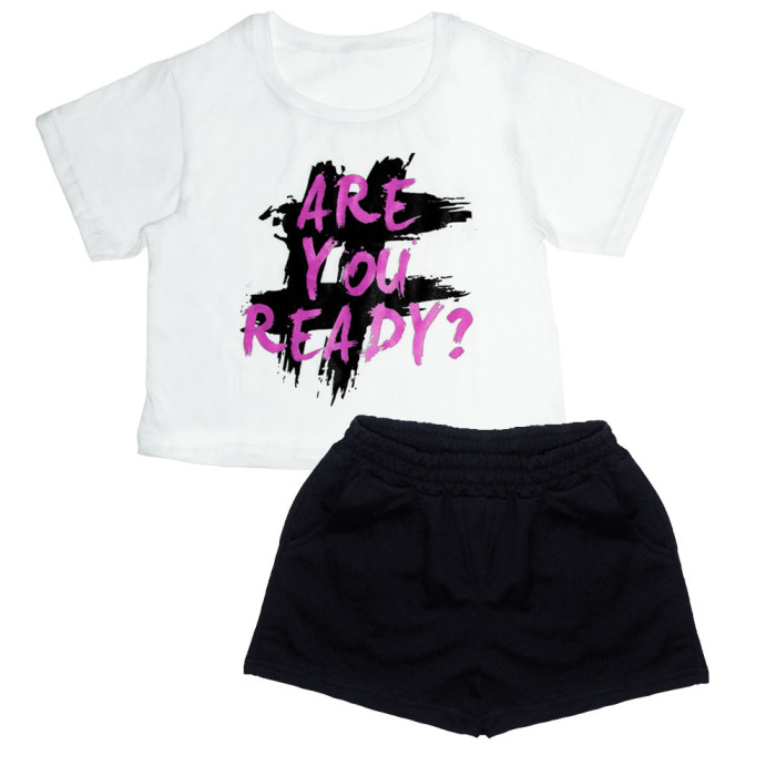 Комплект з шортами для дівчинки 4218 (стрейч-кулір, двухнитка)