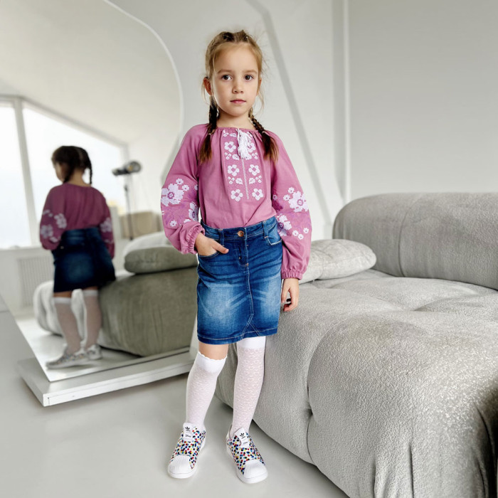 Вишиванка для дівчинки "Барвінок" 4223-1 (стрейч кулір)