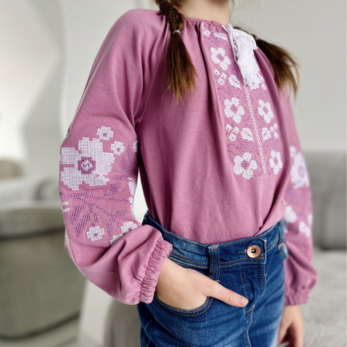 Вишиванка для дівчинки "Барвінок" 4223-1 (стрейч кулір)