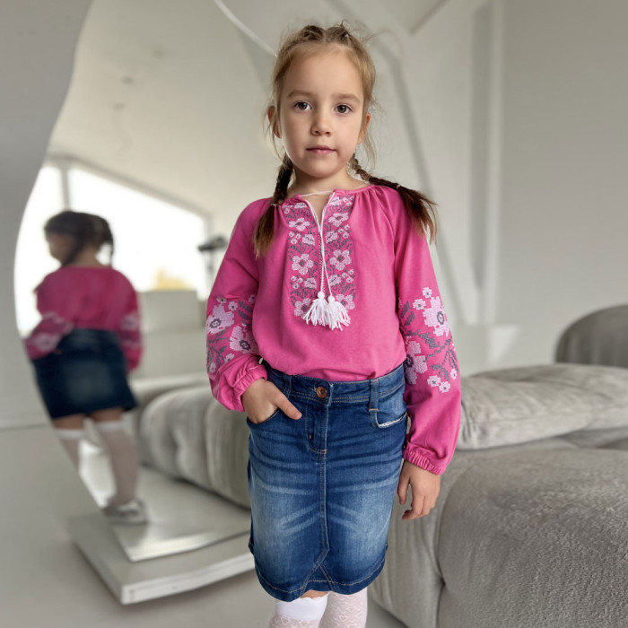 Вишиванка для дівчинки "Барвінок" 4223-1 (стрейч кулір)