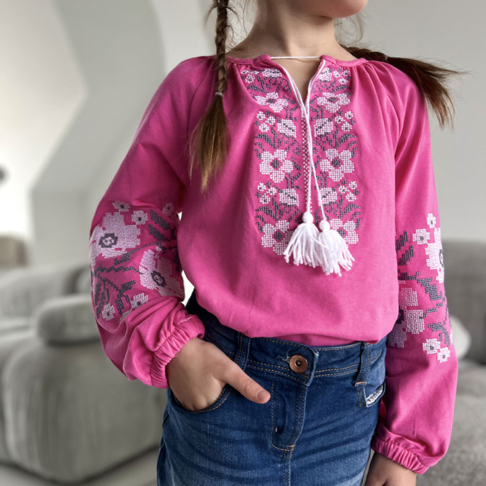 Вишиванка для дівчинки "Барвінок" 4223-1 (стрейч кулір)