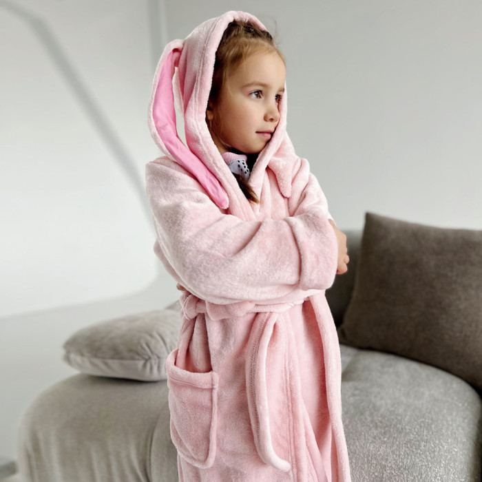 Халат з вушками для дівчинки 4230-1 (велсофт)