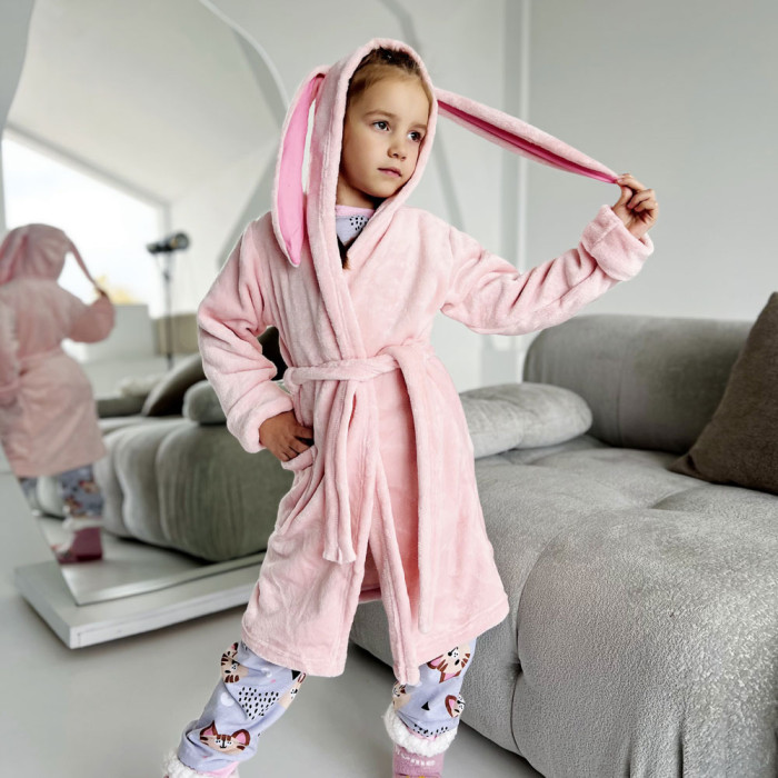 Халат з вушками для дівчинки 4230-1 (велсофт)