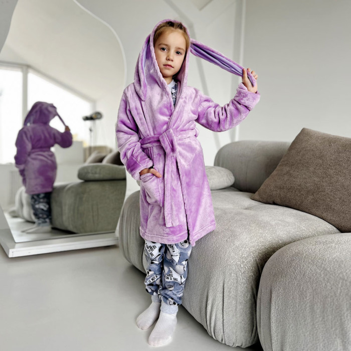 Халат з вушками для дівчинки 4230-1 (велсофт)