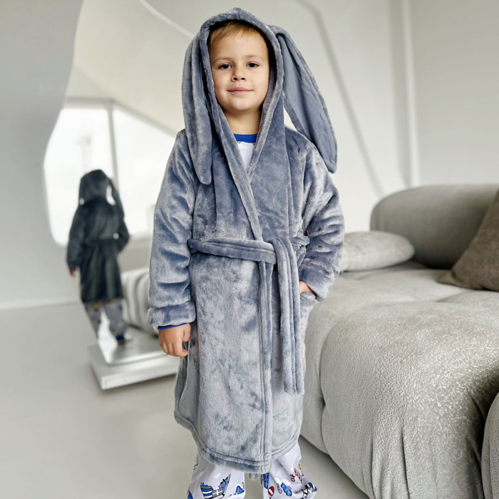 Халат з вушками для хлопчика 4230 (велсофт)