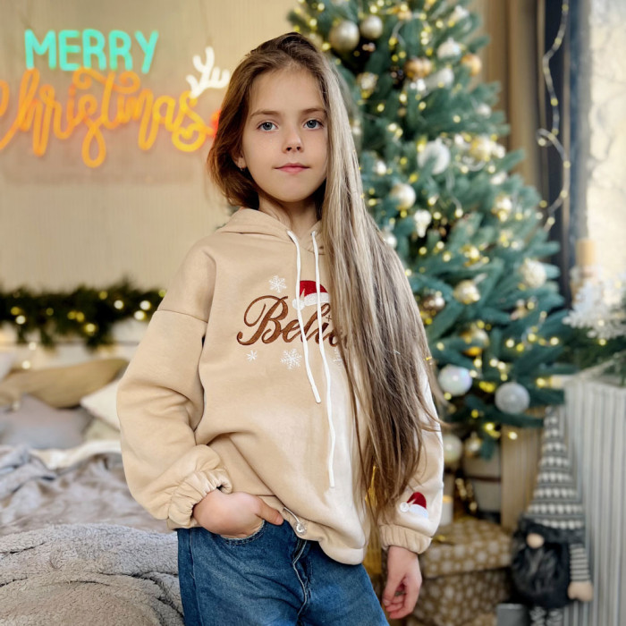 Худі підлітковий "Believe in Christmas" 4245 (трьохнитка на флісі)