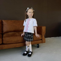 Блуза вишиванка для дівчинки 4256-1 (стрейч кулір)