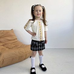 Блуза вишиванка для дівчинки 4256 (стрейч кулір)