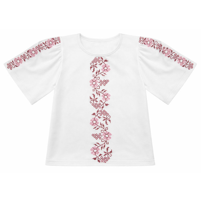 Блуза вышиванка для девочки 4256-1 (стрейч кулир)