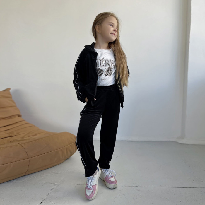 Костюм детский с кантом 4257 (велюр)