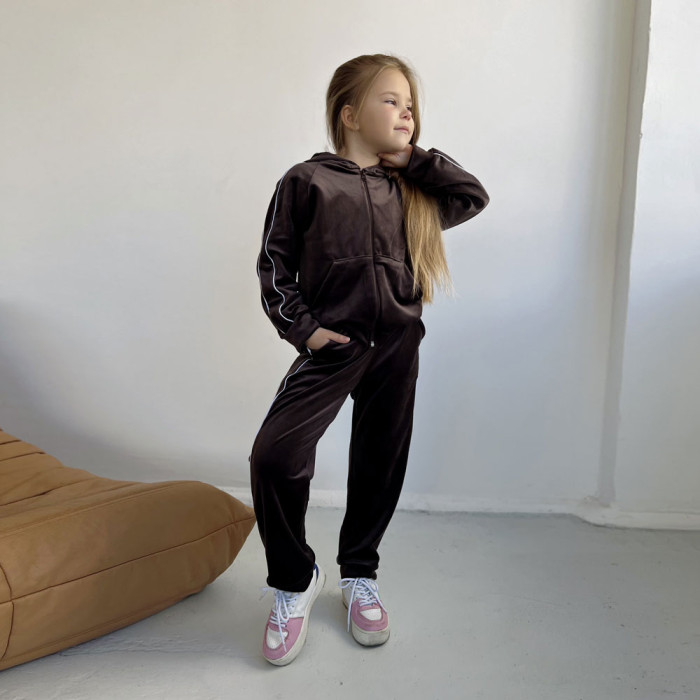 Костюм детский с кантом 4257 (велюр)