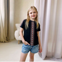 Блуза вишиванка підліткова 4259 (стрейч кулір)