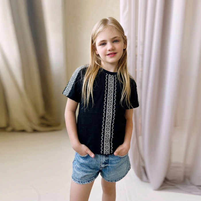 Блуза вишиванка підліткова 4259 (стрейч кулір)