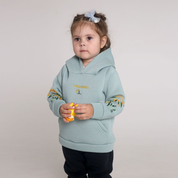 Худі дитячий "Петриківський розпис" 5104-10 (трьохнитка на флісі)