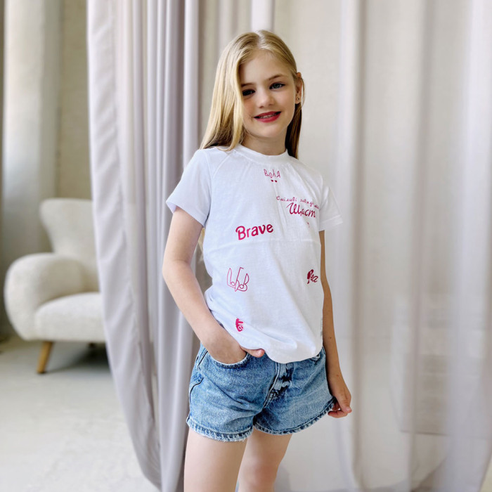 Футболка для дівчинки Щастя 5118-7 (кулір)