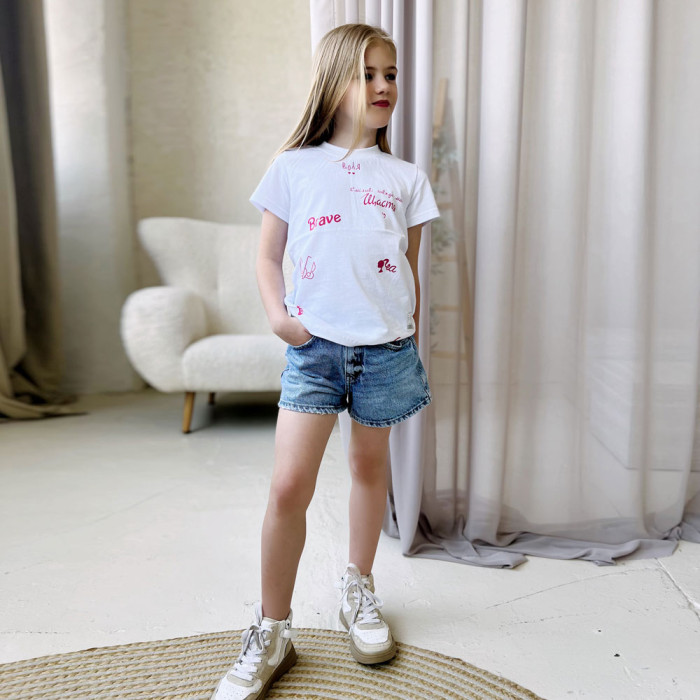 Футболка для дівчинки Щастя 5118-7 (кулір)