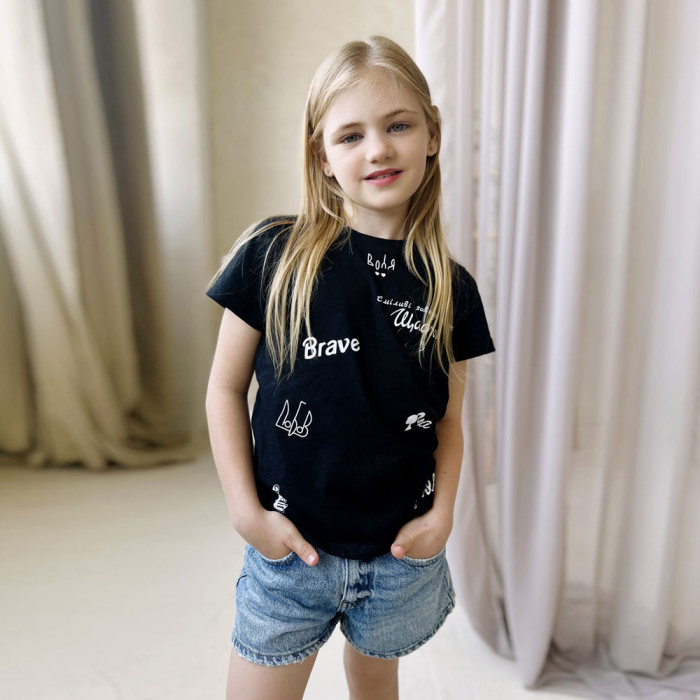 Футболка для дівчинки Щастя 5118-7 (кулір)