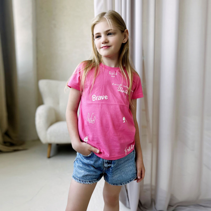 Футболка для дівчинки Щастя 5118-7 (кулір)