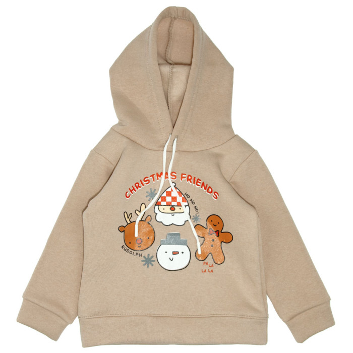 Худі дитячий "Christmas friends" 5143-2 (трьохнитка на флісі)