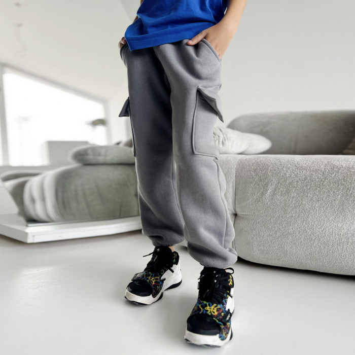 Штани карго дитячі 5164 (трьохнитка на флісі)