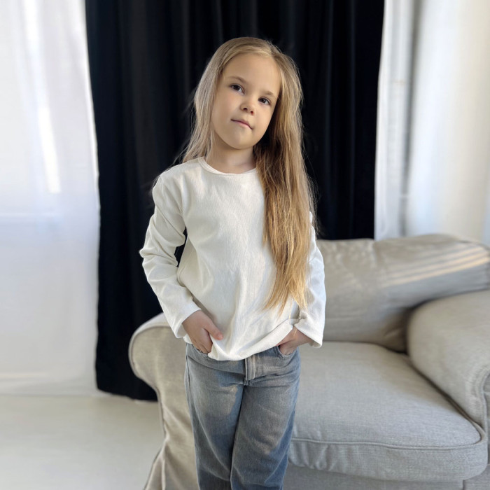 Лонгслив для девочки 5170-1 (рубчик)
