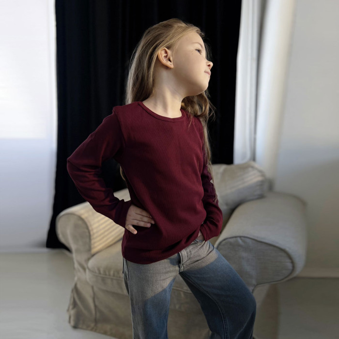 Лонгслив для девочки 5170-1 (рубчик)