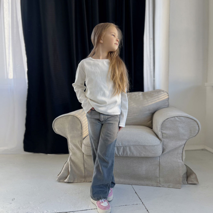 Лонгслив для девочки 5170-1 (рубчик)