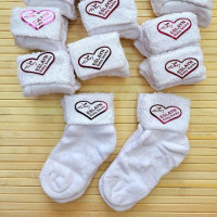 Шкарпетки для немовлят білі, махра (0-6 місяці) 0061-1