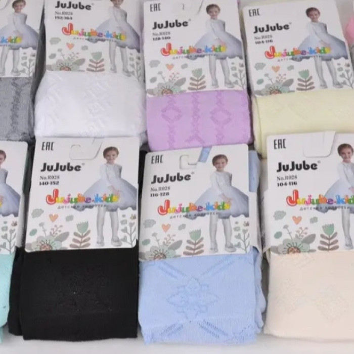 Колготи на дівчинку з вибитим візерунком R028