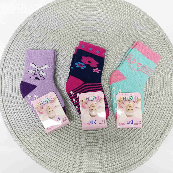 Шкарпетки для дівчаток, махра Фенна С008-2
