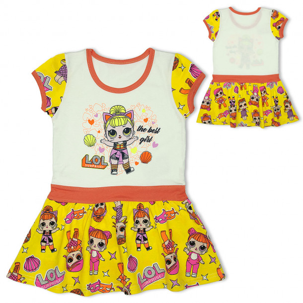Сукня для дівчаток 776 кольорова з ярким принтом зі стрейч-куліру Фото 1
