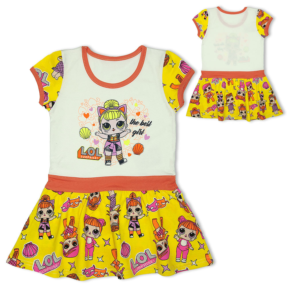 Сукня для дівчаток 776 кольорова з ярким принтом зі стрейч-куліру